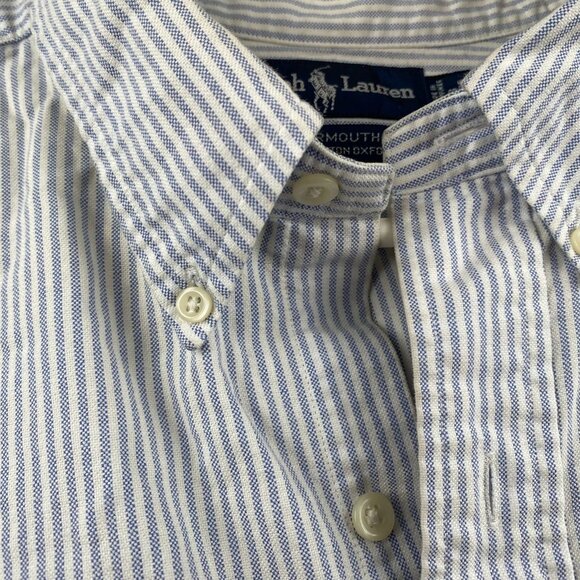 Polo Ralph Lauren Men's Dress Shirt 18 34/35 Yarmouth With Flesh Pony Pinstriped - Picture 8 of 12